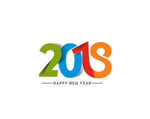 Happy new year 2018 Text Design.