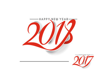 Happy new year 2017 and 2018 Text Design