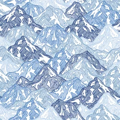 Wallpaper murals Mountains Mountains seamless pattern. Fun mountains abstract illustration. Vector illustration