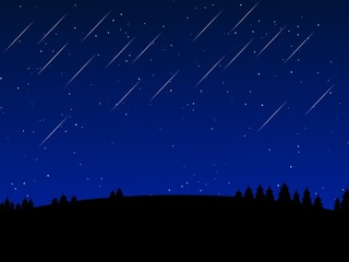 Meteor showes concept on dark blue background