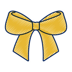 cute bow ribbon tied decoration ornament vector illustration