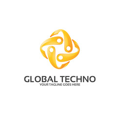 techno - logo template