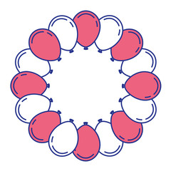 lovely balloons circle trendy ideal for celebration festive vector illustration