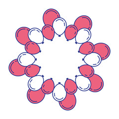 lovely balloons circle trendy ideal for celebration festive vector illustration