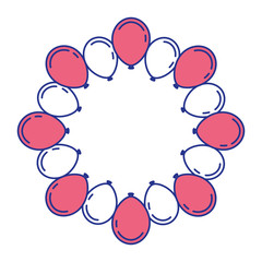 lovely balloons circle trendy ideal for celebration festive vector illustration