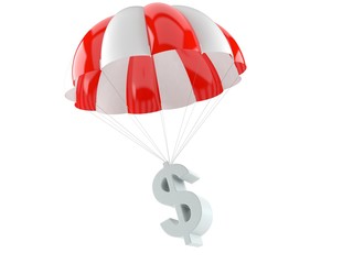 Parachute with dollar currency symbol