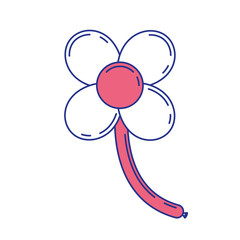 balloons shape flower stem decoration carnaval vector illustration