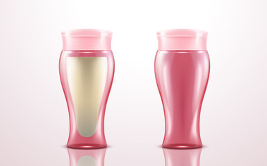 Plastic pink bottle