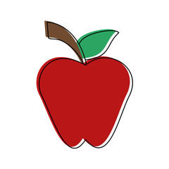 Delicious apple fruit icon vector illustration graphic design