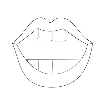 Mouth with tongue pop art icon vector illustration graphic design