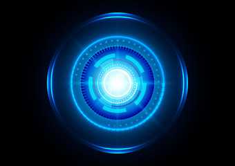 abstract Circle blue  futuristic technology background. illustration vector design