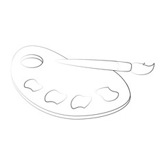 Paint palette and brush icon vector illustration graphic design