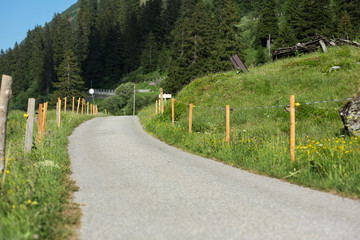 Alpine pass of San Bernardino in Switzerland, road