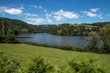 la rivière Lot , en Aveyron , France