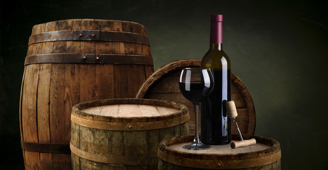 background of barrel and worn old table of wood