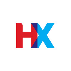 Obraz premium Initial letter HX, overlapping transparent uppercase logo, modern red blue color