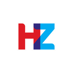 Obraz premium Initial letter HZ, overlapping transparent uppercase logo, modern red blue color