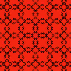 Ornamental seamless pattern. Black and red colors.  Endless template for wallpaper, textile, wrapping, print, interior, floor, fabric. Abstract texture. Traditional ethnic ornament for  design.