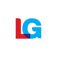 Fototapeta na wymiar Initial letter LG, overlapping transparent uppercase logo, modern red blue color