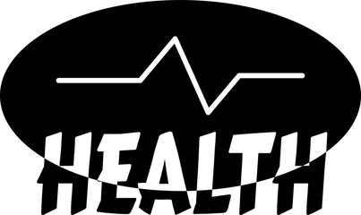 Health with black ellipse and white signal