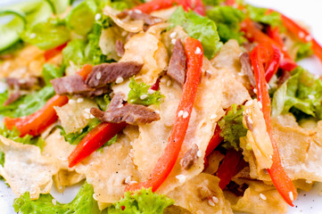 meat with cookie pieces