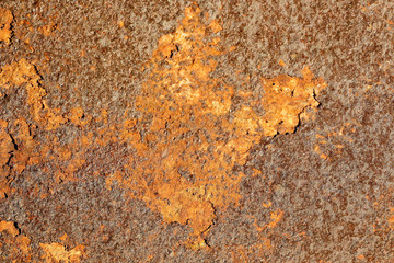 Texture of old rusty metal. Brown metal. Corrosion of the metal