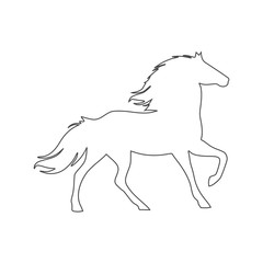 Line Horse silhouette - Vector - Illustration 