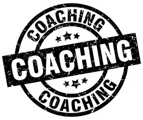 coaching round grunge black stamp