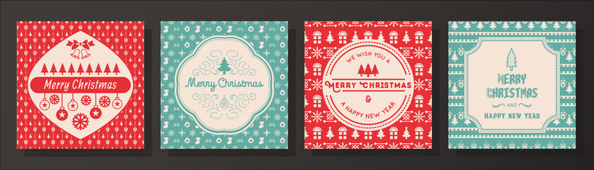 Merry Christmas and Happy new year greeting card.