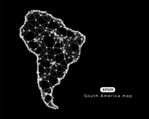 Vector abstract illustration of South America map.