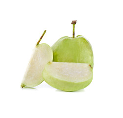 guava fruit slices isolated on white background