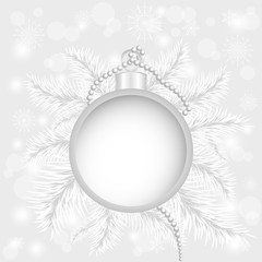 Merry Christmas and Happy New Year ball and greeting card