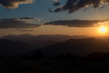 The mountain range of the Big Thach natural park. Adygea