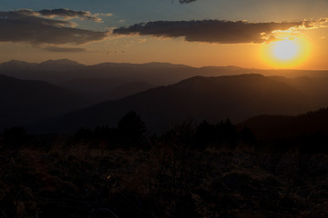 Obraz premium The mountain range of the Big Thach natural park. Adygea
