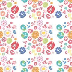 シームレス　パターン　花柄　北欧風