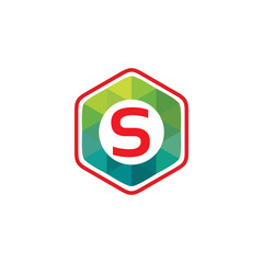 hexagon letter - logo template