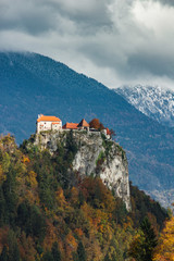 Castle Bled in autumn in Slovenia