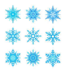 Snowflake set on a white background