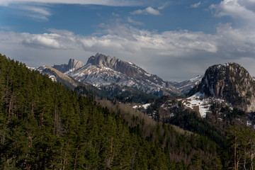 The mountain range of the Big Thach natural park. Adygea