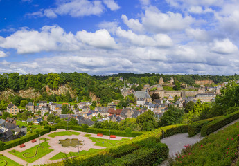 Fototapeta na wymiar Panorama of town Fougeres in Brittany France