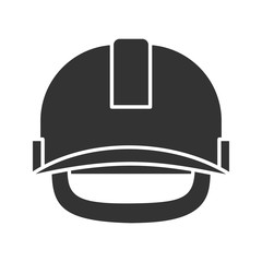 Industrial safety helmet glyph icon