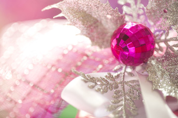 Closeup ornament Christmas background 