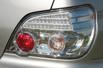 closeup of rear automobile signal light