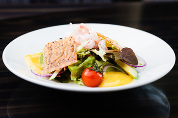 Shrimp salad with sauce