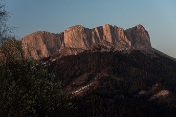 Fototapeta premium The mountain range of the Big Thach natural park. Adygea