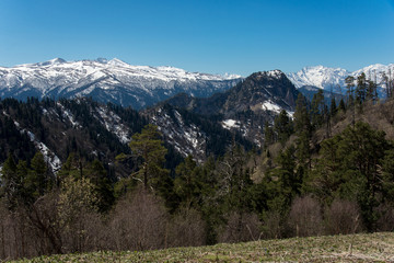 The mountain range of the Big Thach natural park. Adygea