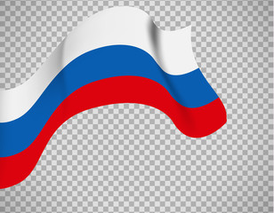 Russian flag on transparent background