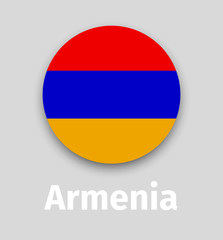 Armenia flag, round icon