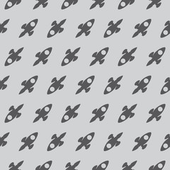 Space Rocket Explorer Seamless Silhouette Pale Background