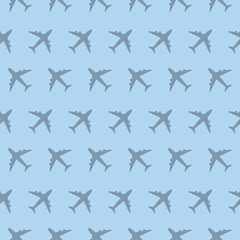 Airplane Commercial Aviation Silhouette Seamless Sign Pattern